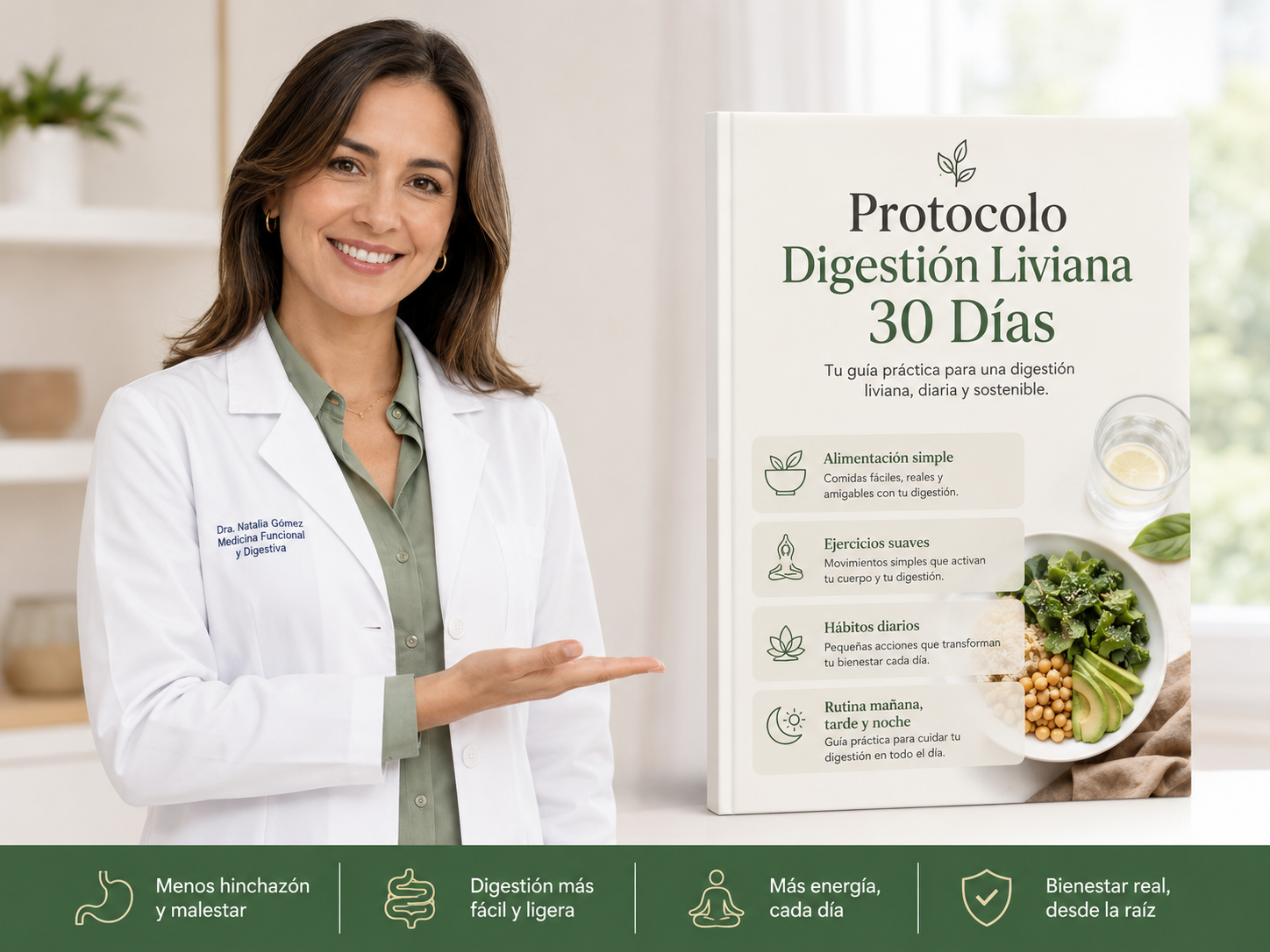 Dra. Natalia Gómez presentando el Protocolo Digestión Liviana 30 Días